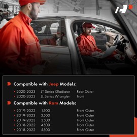 A-Premium 4-PC Reverse Backup Parking Assist Sensor Compatible with Ram & Jeep Models - 1500 2019-2022, 2500, 3500, 2019-2023, 4500, 5500, 2018-2022, Wrangler, Gladiator, 2020-2023