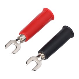 10pcs 4mm U/Y Type Electrical Crimp Connectors Banana Plug Adapter Insulated Fork Flat Wire Connector Convert U Plug to Banana Plug Adapter Accessories