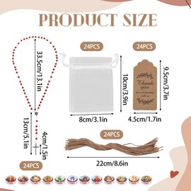 24 Pcs Rose Scented Catholic Rosaries Necklaces,Wooden Beads Rosary Necklace Religious Rosary Jesus Cross Catholic Gifts,Holy Rosaries in Bulk with Organza Bags Gift Gift Boxes for Prayer Men Women