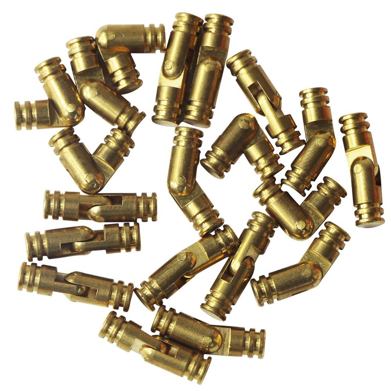 UOOOM 20 pcs Invisible Hinges Brass Tone Mini Hidden Cylindrical