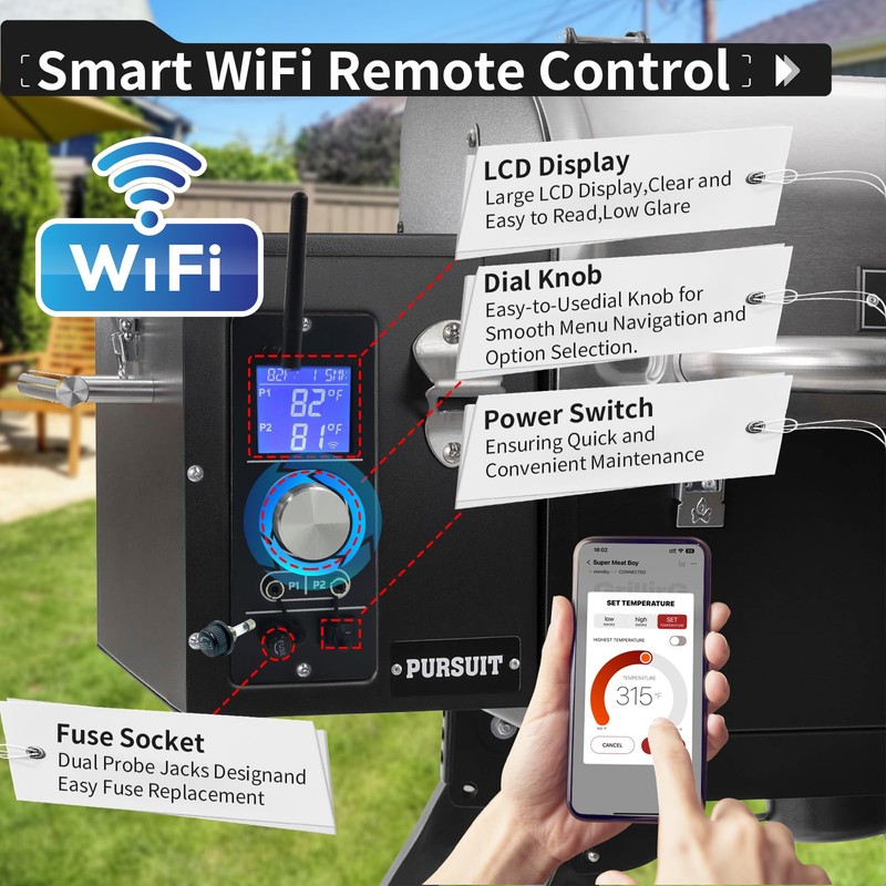 Gen 2 WiFi PID Pellet Grill Controller Replacement for Camp