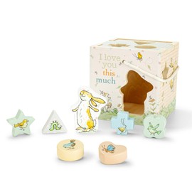 KIDS PREFERRED Guess How Much I Love You Wooden Shape Sorter for Toddlers 1-3, Fun Montessori Toys for 1 Year Old with Rope Handle, 7 Blocks, and Messages from The Classic Book, Toy for Babies