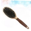Healvian 1pc Oval Boar Bristle Hair Brush Handle Anti-static Massage