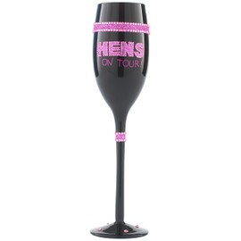 Boxer Gifts Tallulah Hens On Tour Hand Decorated Champagne Flute with Gift Box, Black