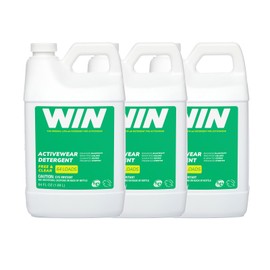 WIN Activewear Detergent - Free and Clear (Green) 64 Fl Oz 3-Pack - Sports Detergent for Sweaty Workout Clothes - Removes Odor from Running Cycling Yoga Apparel and Football Hockey Lacrosse Gymnastics