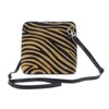 Girly Handbags Genuine Suede Shoulder Bag, Zebra Brown
