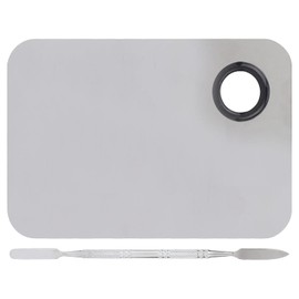 Generic Paleta de Mezcla de Maquillaje Cosmético Profesional de Acero Inoxidable con Espát