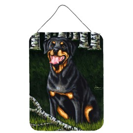 Caroline's Treasures AMB1388DS1216 Backwoods Companion Rottweiler Wall or Door Hanging Prints Aluminum Metal Sign Kitchen Wall Bar Bathroom Plaque Home Decor Front Door Plaque, 12x16, Multicolor