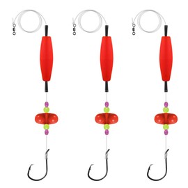 MiOYOOW Catfish Float Rigs, 3Pcs Rattler Tackle Floats Luminous Double Rattles Beads Float with 55Lbs Pulling Force for Catfish Fishing