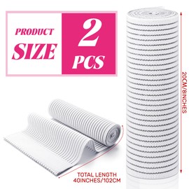 Geiserailie 2 Pcs Chest Compression Wrap Breast Support Band Sports Support Strap Bandage Adjustable Chest Binder for Sports Running for Large Breasted Women Prevent Breast Bounce (White,Small)