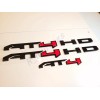 GMC 4PCS Gloss Black Red AT4 HD Emblems Sierra Letters