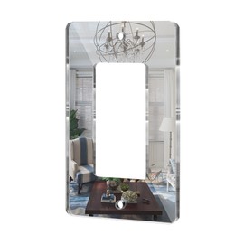 Mirror Light Switch Plates Single Rocker 4.72" X 2.91" Switch Light Cover Durable Wall Plates Decorative Outlet Covers Acrylic Mirrored （Single Rocker）