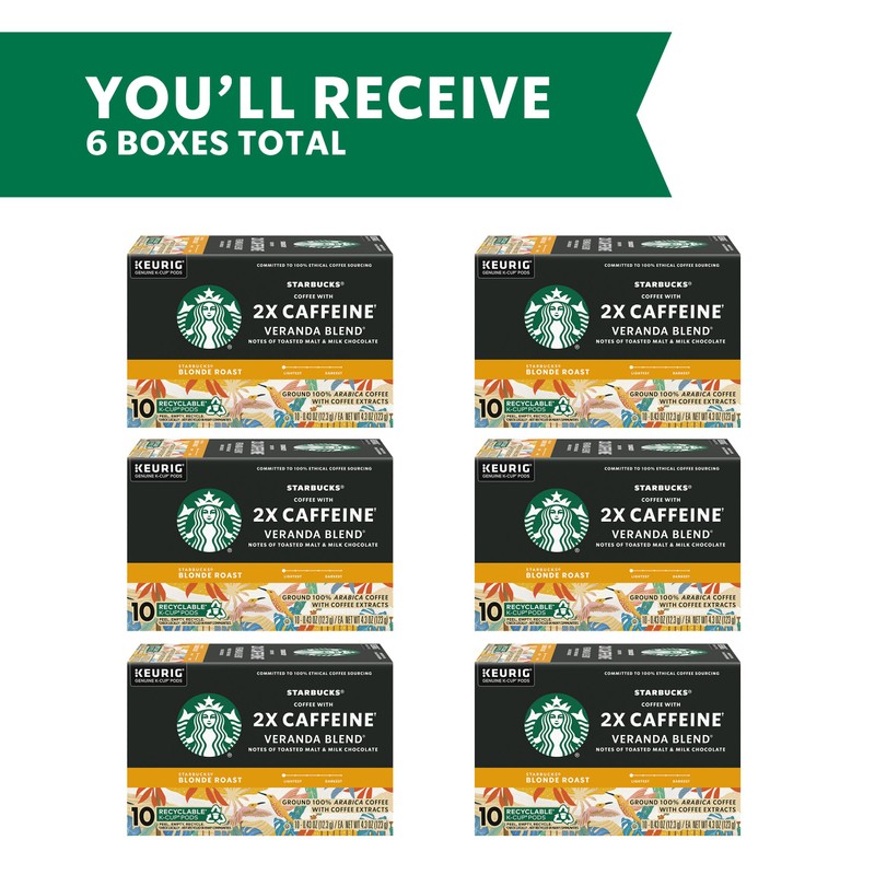 Starbucks K-Cup Coffee Pods, Starbucks Blonde Roast Coffee With 2X