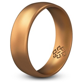 Knot Theory Antique Gold Silicone Ring for Women Men - Breathable Comfort Fit 4mm Wedding Band Size 11