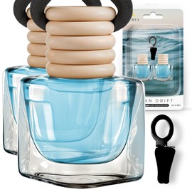 Perfa Car Air Fresheners - Ocean Drift Car Air Freshener for Men | Pack of 2 Long Lasting Car Air Freshener | Odor Eliminator Car Perfume Diffuser with Essential Oils | Car Air Freshener Vent Clip by Perfa