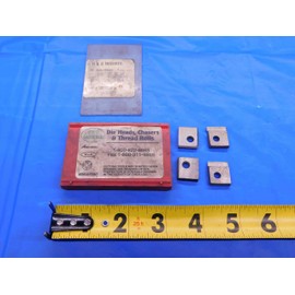 M & J Tooling LLC 4pcs New Greenfield #10-32 NF LH 45 Chamfer 15 FACE Carbide Threading Inserts - CB3781RDT