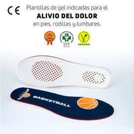 Footgel Sports Gel Insoles for Basket, if you are a basketball player, protect yourself from risk of injury, relieve pain in feet, knees and lumbar vertebrae
