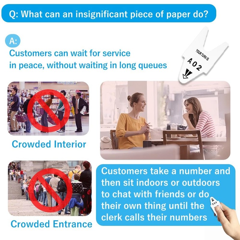 CYSSJF 2 Digits Wait Numbers Machine with 1 Roll Waiting