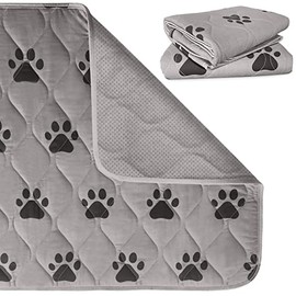 Gorilla Grip Reusable Puppy Pads, 2 Pack, Slip Resistant Pet Crate Mat, Absorbs Urine, Waterproof, Cloth Pee Pad for Training Puppies, Washable Incontinence Underpads, Chucks, Protects Sofa, 16x22