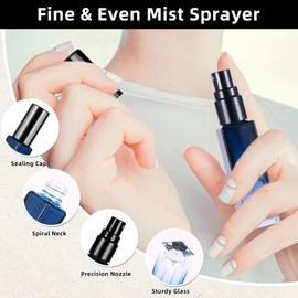 NFGBF 4-Pack Glass Perfume Spray Bottles - Refillable Travel Size Perfume Atomizer, Portable Leak-Proof Cologne Sprayer Kit with Funnel & Pipette for Toiletries Accessories