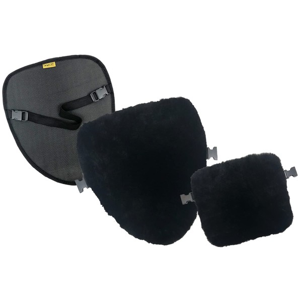Skwoosh Sheepskin Motorcycle Seat Cover Pad Natural Plush Genuine Wool