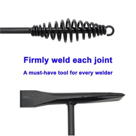 VASTOOLS Welding Chipping Hammer with Coil Spring Handle,10.5",Cross Chisel and Vertical Chisel