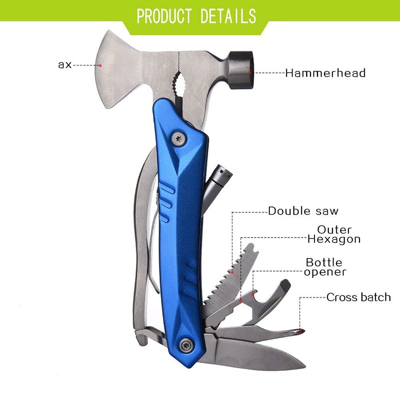 Portable Multipurpose Ax Hammer Multifunctional Multitool Suitable for Outdoor/Camping Survival