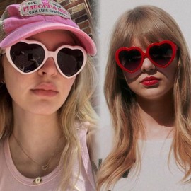 milramtob Heart Sunglasses for Women Trendy Polarized Black Heart Glasses Retro Shades, Black