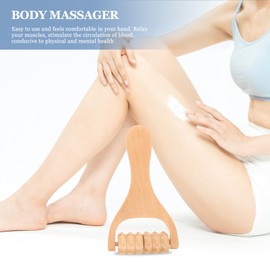 Healvian Pack of 2 Wooden Massage Roller Anti Cellulite Massager Massage Roller with Handle Fascia Roller Wooden Face Roller Body Massage Made of Wood for Back, Legs, Neck, Shoulders