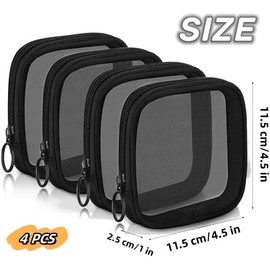 Mini Small Bag Coin Purse Mesh Zipper Pouch,Mini Mesh Travel Toiletry Bag, Mini Small Bag Coin Purse Mesh Zipper Pouch Mesh Makeup Bag Organizer Bags, Mesh Makeup Bag Mesh Travel Toiletry Bag (4)