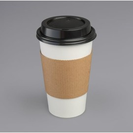 10OZ White Coffee Hot Cup with Lids and Sleeves Combo Set, To Go Cups for Hot Beverages, Perfect for Hot Coffee, Cocoa, and Chocolate (50)