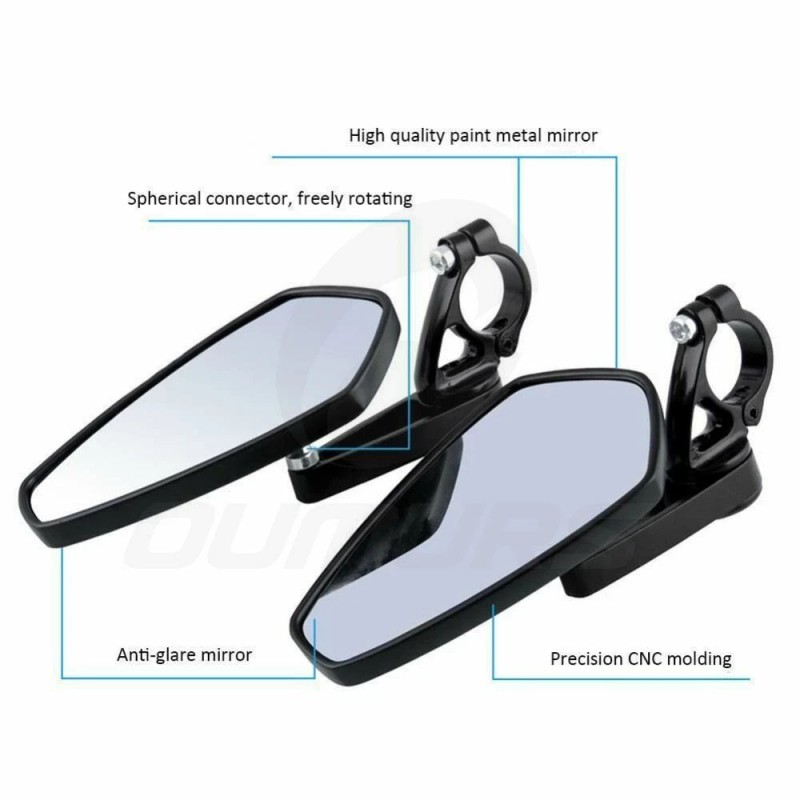 OUMURS Motorcycle 7/8" 22mm Handle Bar End Mirrors For For