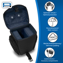 Essex Large SLR Case with Rain Cover and Screen Protector for Panasonic Lumix DMC G70/G81/GM5/GX80/GH4/GX8 /Sony Alpha 6500 /Nikon D5600 Camera - Blue