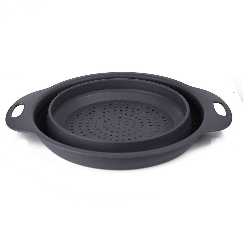 Zirbel Colander Foldable Set of 2 Pasta Strainer Space-Saving