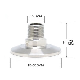 QiiMii 1.5" Tri Clamp Tri Clover Fittings to NPT 3/8" Male Thread Adaptor SS304