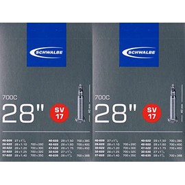 2 x Schwalbe SV 17 Tube 28 622 Valve: French Sclaverand SV17 28 Inch