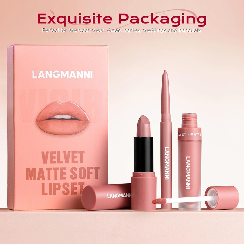 Flintronic Lip Liner Set, Matte Lip Liner Waterproof, Lip Gloss
