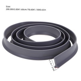 WOONEKY Seal Strip Water Barrier Flexible Bathtub Splash Guard for Shower Bathroom Easy to Install TPE Material Gray High Long for Wet Floor Protection