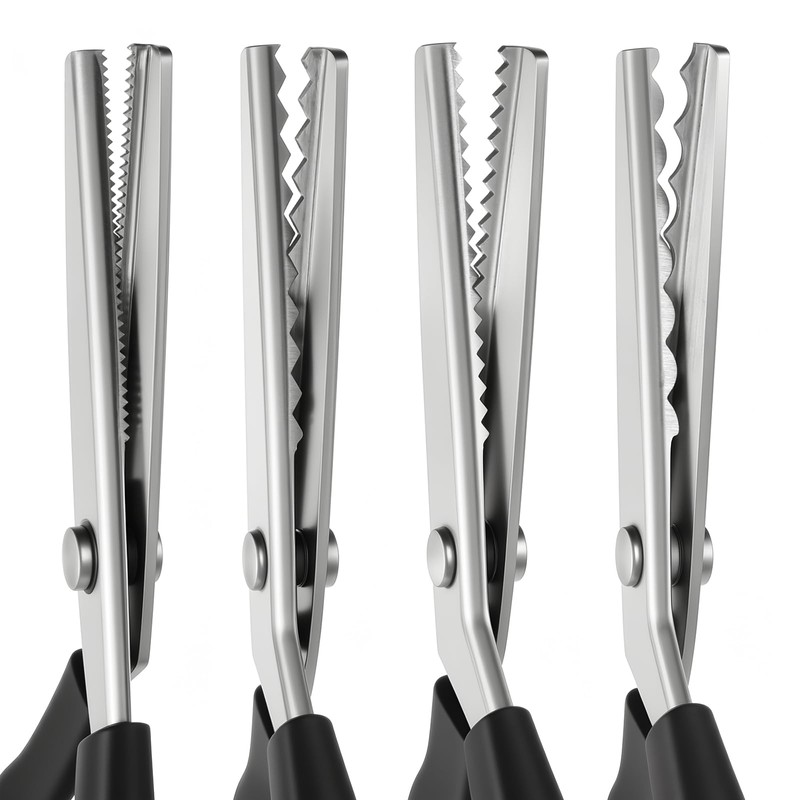 4 Pcs Pinking Shears Scissors for Fabric Cutting 10/7/4/2 mm