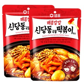 Minecook Shindang-dong Spicy Tteokbokki Sauce 떡볶이 소스, Rich, Savory Soup Base with Gochujang & Chunjang, Seasoning for Asian Cuisine Easy to Cook Korean Snack, K-Food_12.68 oz (180g x 2ea)