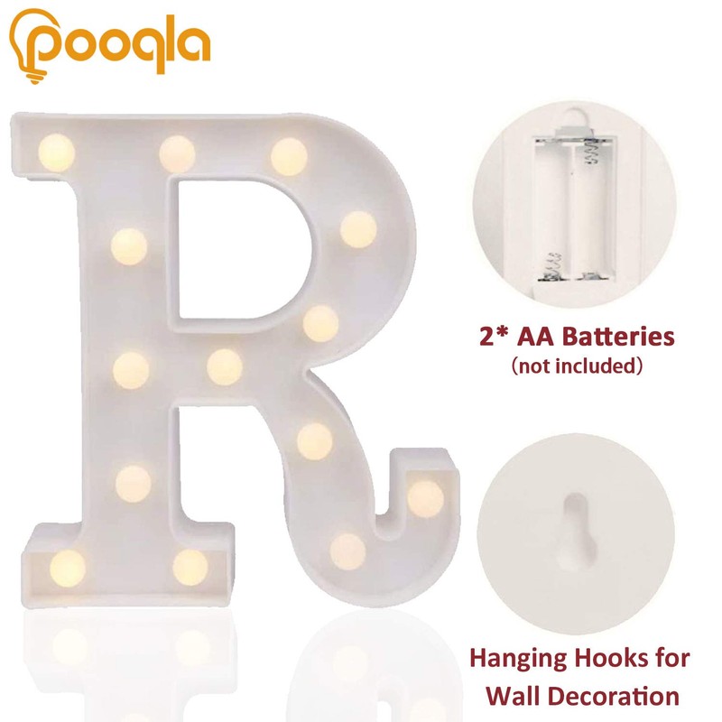 Pooqla LED Marquee Letter Lights Sign, Light Up Alphabet Letter