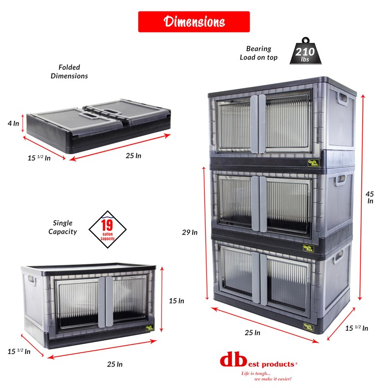 dbest products Quik Box - 19 Gallon Stackable Storage Bins