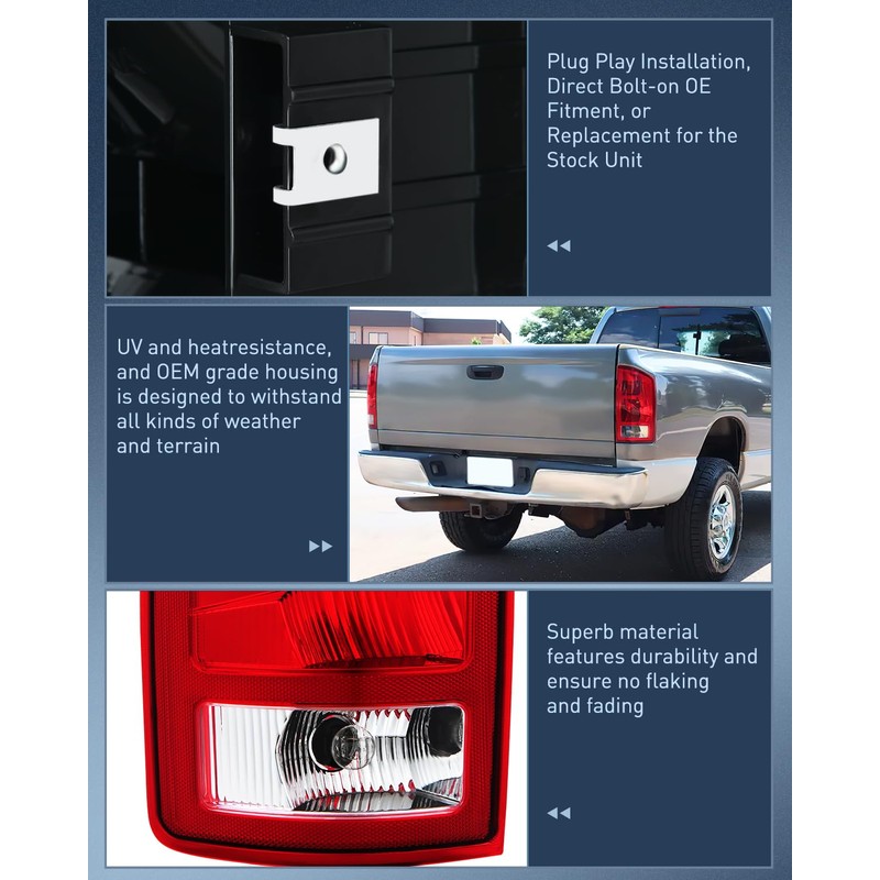 Nilight Taillight Assembly Compatible with 2002 2003 2004 2005 2006