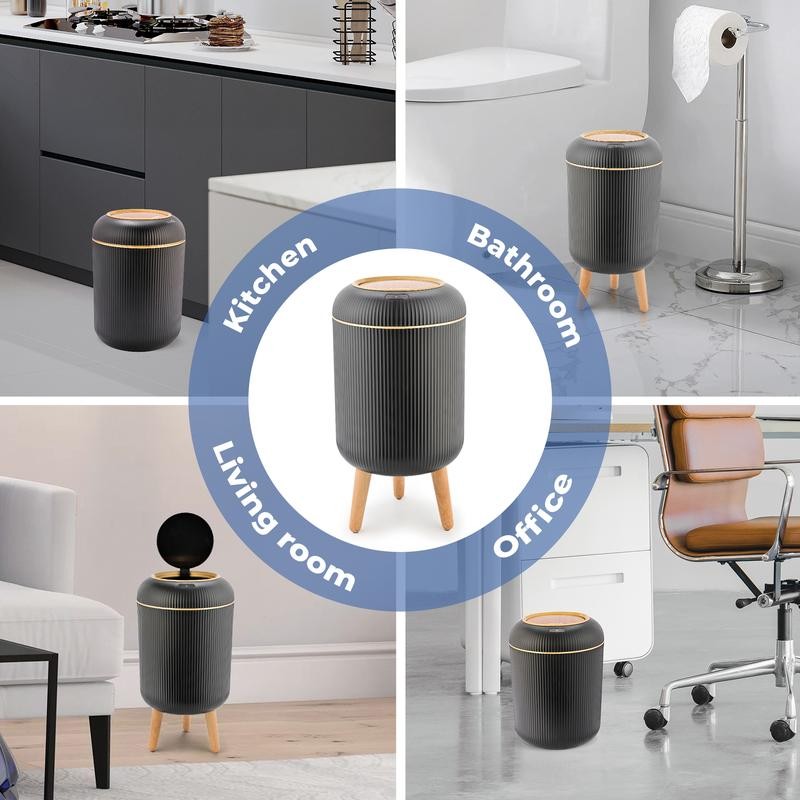 Pukomc Smart Induction Waterproof Trash Can for Bathroom, Bedroom, Office