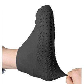 Waterproof Silicone Shoe Covers, Reusable Shoe Covers for Men Women, Non Slip, Rain Covers for Shoes Black X-Large