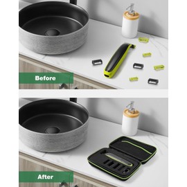 Bolsa de Almacenamiento para Afeitadora Eléctrica con Correa de Mano, Impermeable y Resistente a Caídas, para QP2520/90/70, Fácil de Organizar (Verde Negro)