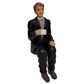 Melody Jane Dolls House Clergyman Minister Sitting with Cup of Tea Resin People