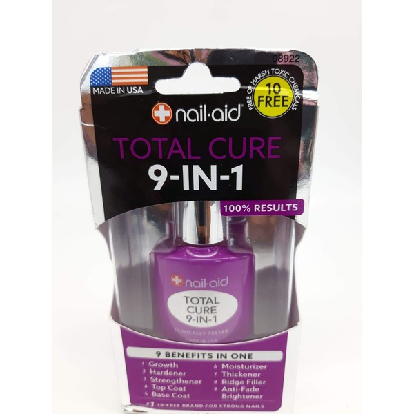 Nail-Aid Total Cure 9 in 1 Treatment, Clear, 0.51 Fl Oz