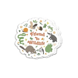 (3pcs) Friend to Wildlife Sticker - Nature Sticker - Wildlife - Animal Friends - Cute Sticker - Decorative Decals - Durable & Waterproof - Perfect for Laptops Water Bottles Car - Ideal for Gifting
