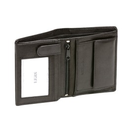 Men's and Women's wallet vertical format LEAS, Genuine Leather, black - ''LEAS Standard-Collection''